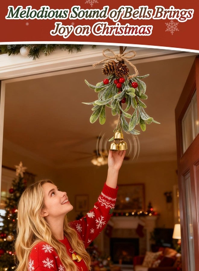 Bigmeta Artificial Mistletoe Christmas Decor - Christmas Ornaments with Bells Red Berries for Tree Porch Holiday Decorations - Image 5